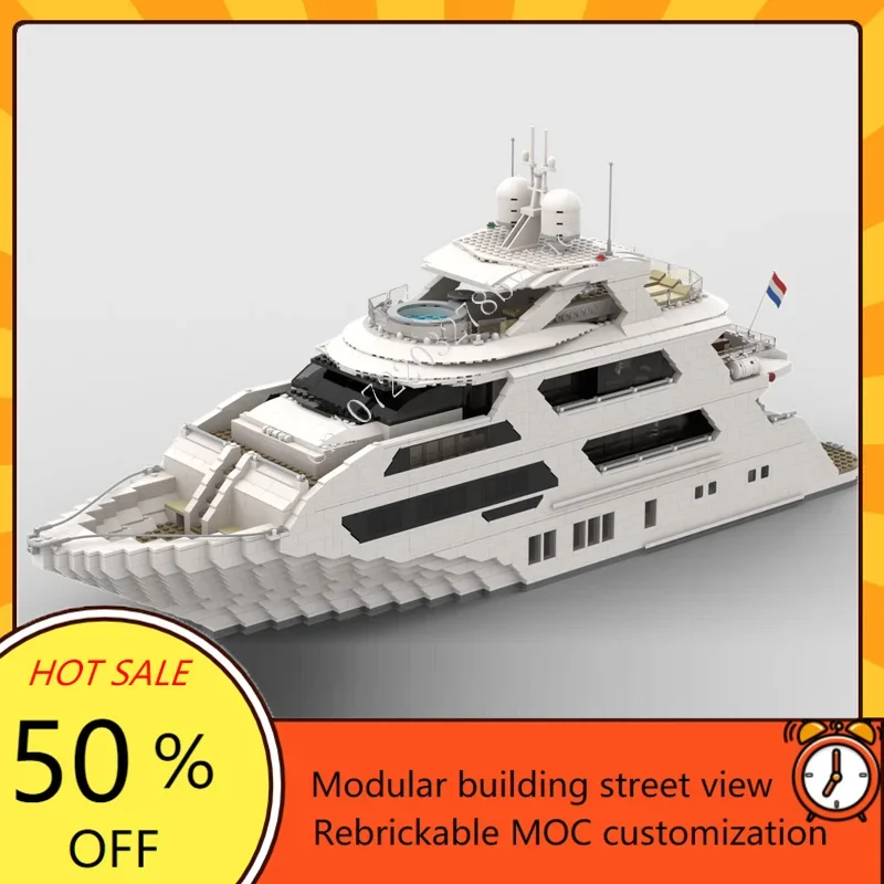 4657PCS Custom MOC Super Yacht - Model Kit Yacht บทวิจารณ์และราคา