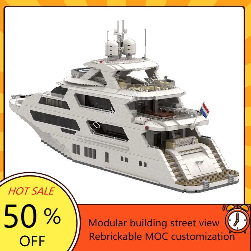 4657PCS Custom MOC Super Yacht - Model Kit Yacht บทวิจารณ์และราคา
