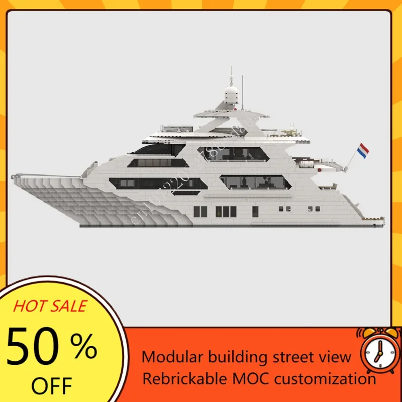 4657PCS Custom MOC Super Yacht - Model Kit Yacht บทวิจารณ์และราคา